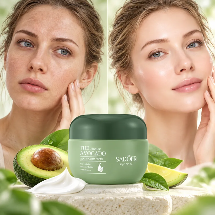 Ten înainte și după crema cu avocado SADOER